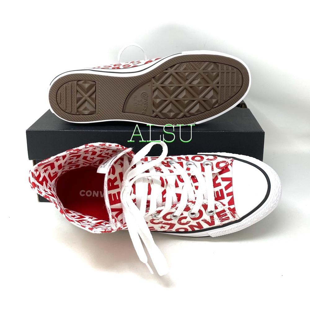 Converse Ctas High Top Logo Print Enamel Red Women - Picture 7 of 11